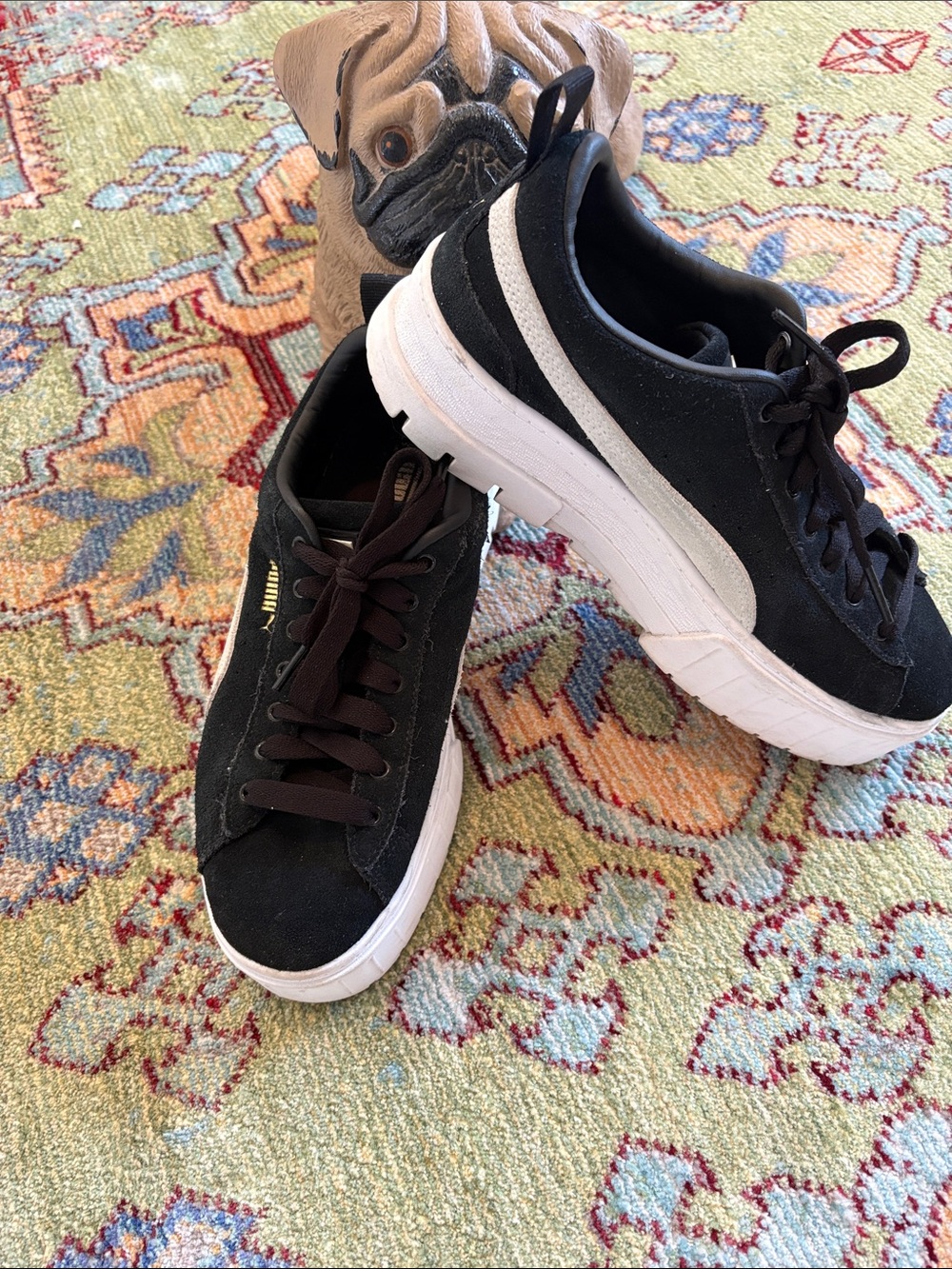 Puma woman’s platform Black Suede Platform Sneakers 81/2